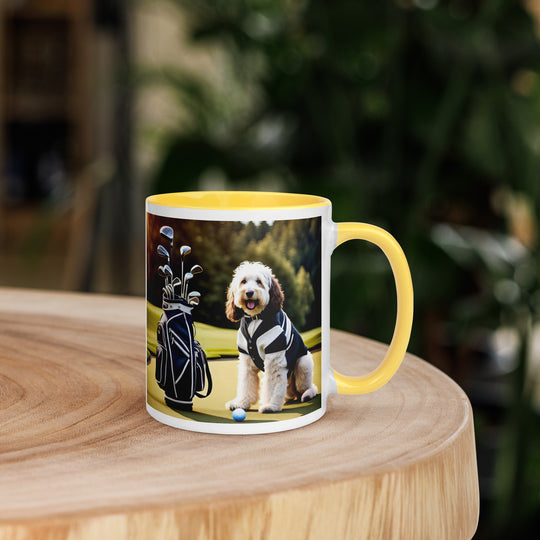 Bernedoodle Golfer- Mug with Color Inside