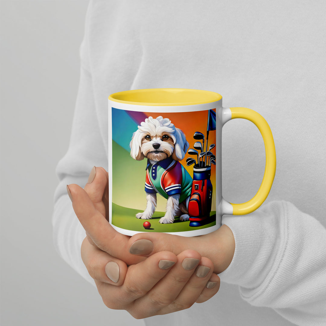 Cavachon Golfer-Mug with Color Inside v2