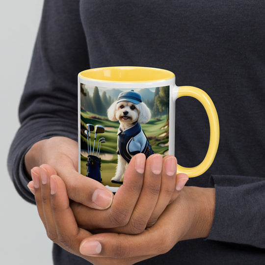 Cavachon Golfer- Mug with Color Inside v4