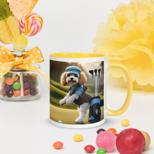 Cavapoo Golfer- Mug with Color Inside v2