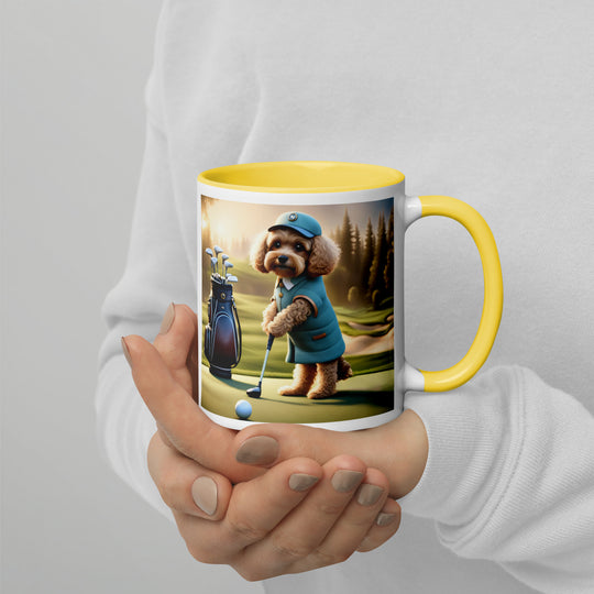 Cavapoo Golfer- Mug with Color Inside v5