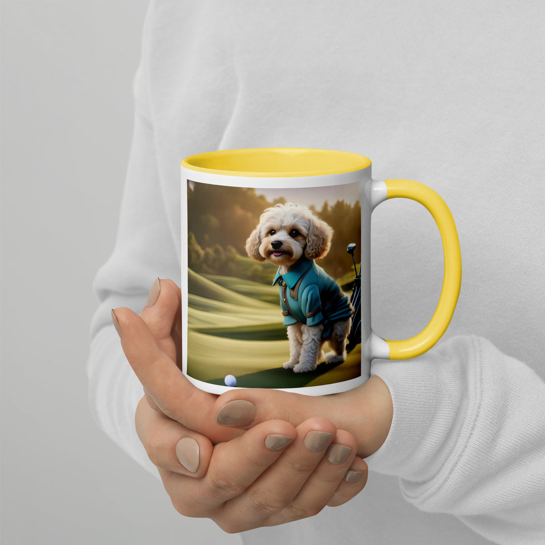 Cavapoo Golfer- Mug with Color Inside v4