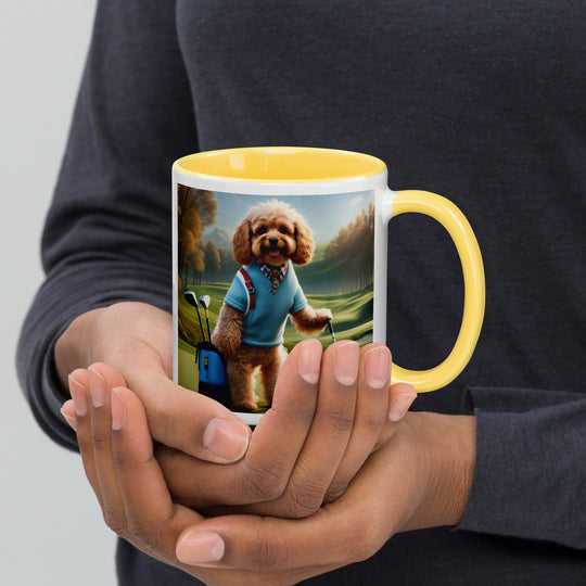 Cavapoo Golfer- Mug with Color Inside v7