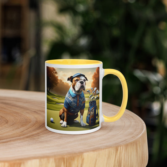 Catahoula Bulldog Golfer- Mug with Color Inside v2