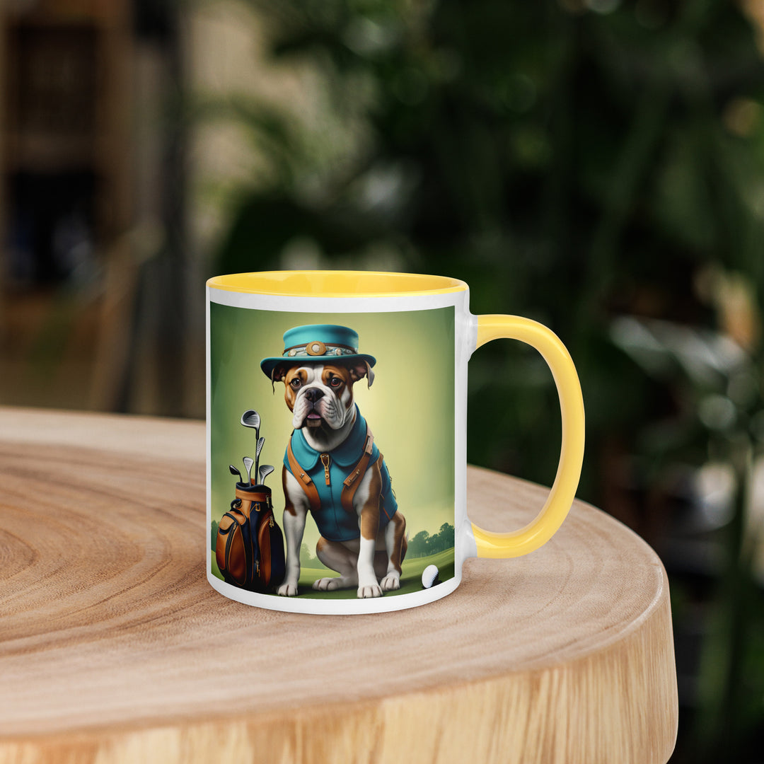 Catahoula Bulldog Golfer- Mug with Color Inside v3