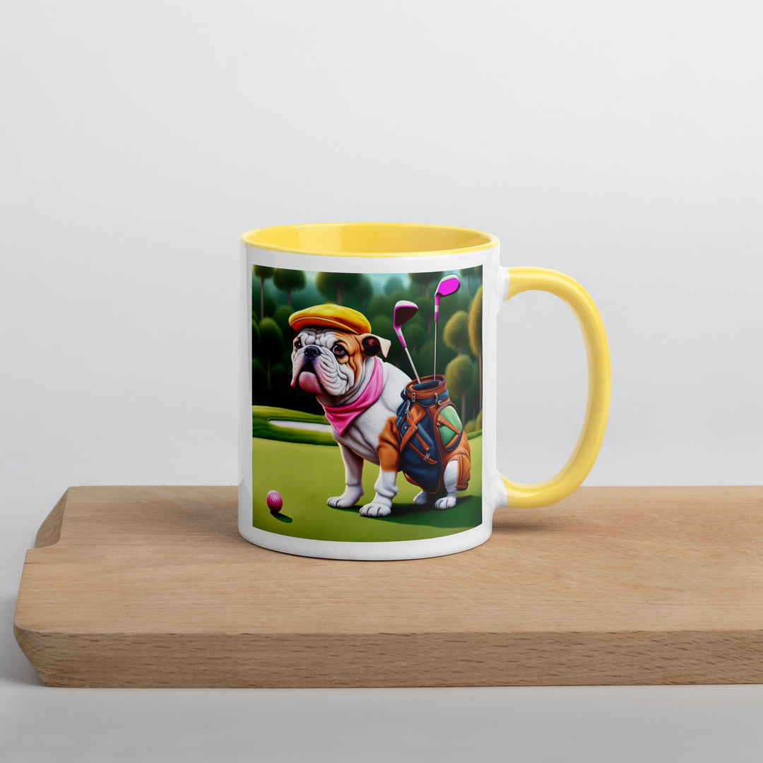 Catahoula Bulldog Golfer- Mug with Color Inside v5