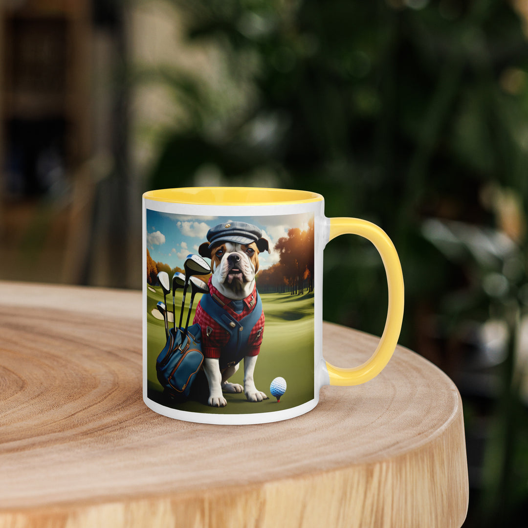 Catahoula Bulldog Golfer- Mug with Color Inside v6