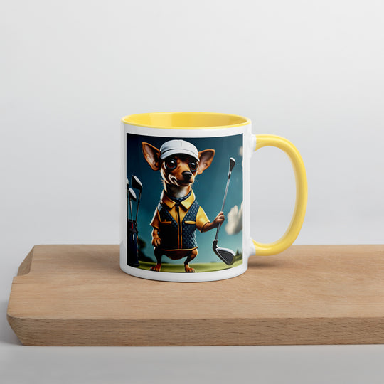 Chiweenie Golfer- Mug with Color Inside v2