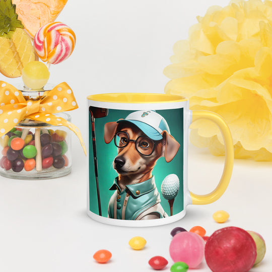 Chiweenie Golfer- Mug with Color Inside v5