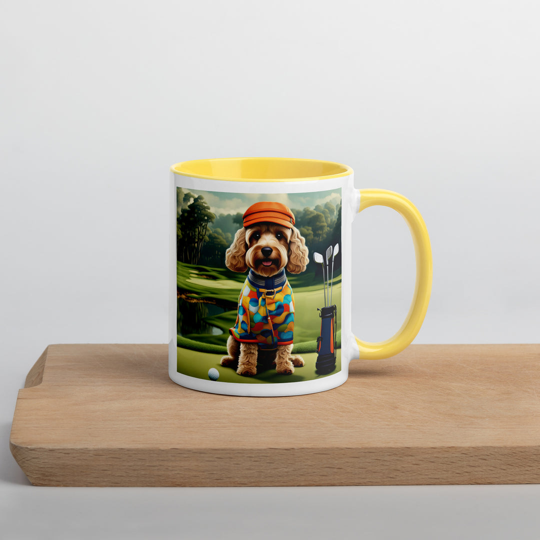 Cockapoo Golfer- Mug with Color Inside v2