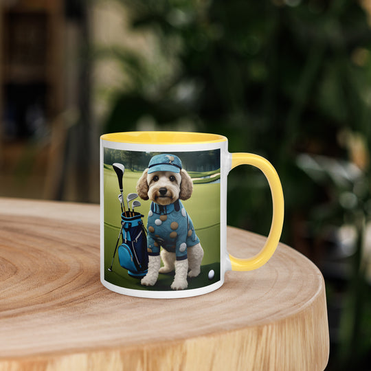 Cockapoo Golfer- Mug with Color Inside v4