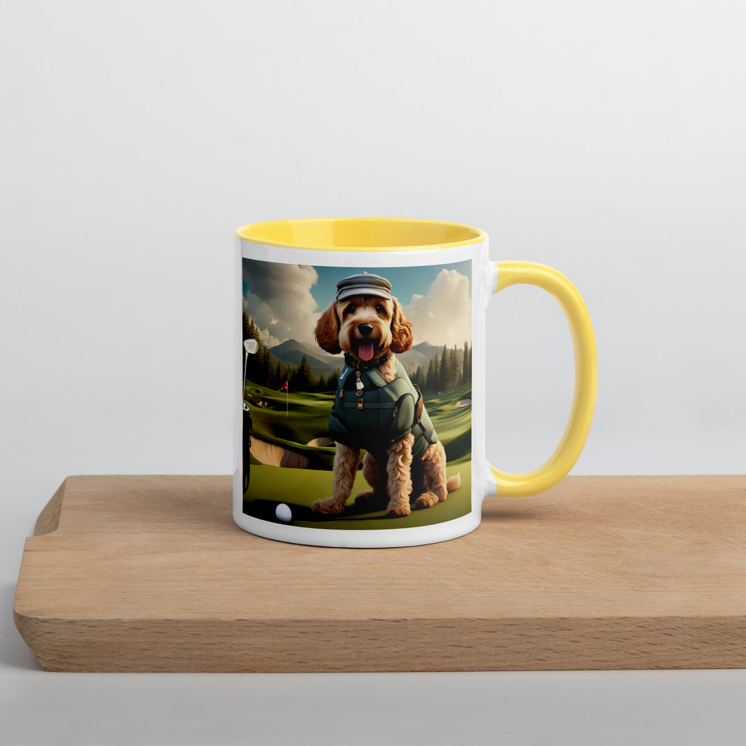 Cockapoo Golfer- Mug with Color Inside v7