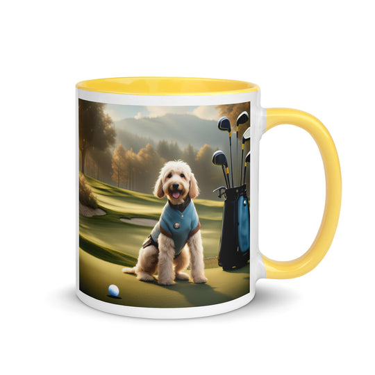 Goldendoodle Golfer- Mug with Color Inside