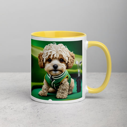 Maltipoo Golfer- Mug with Color Inside v7