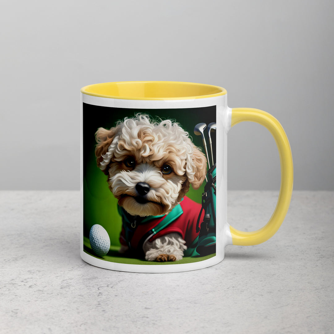 Maltipoo Golfer- Mug with Color Inside v9