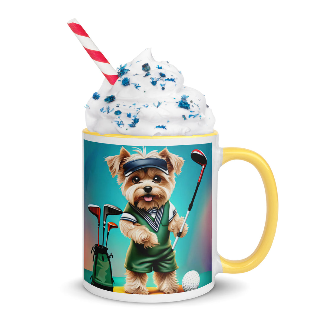 Morkie Golfer- Mug with Color Inside v3