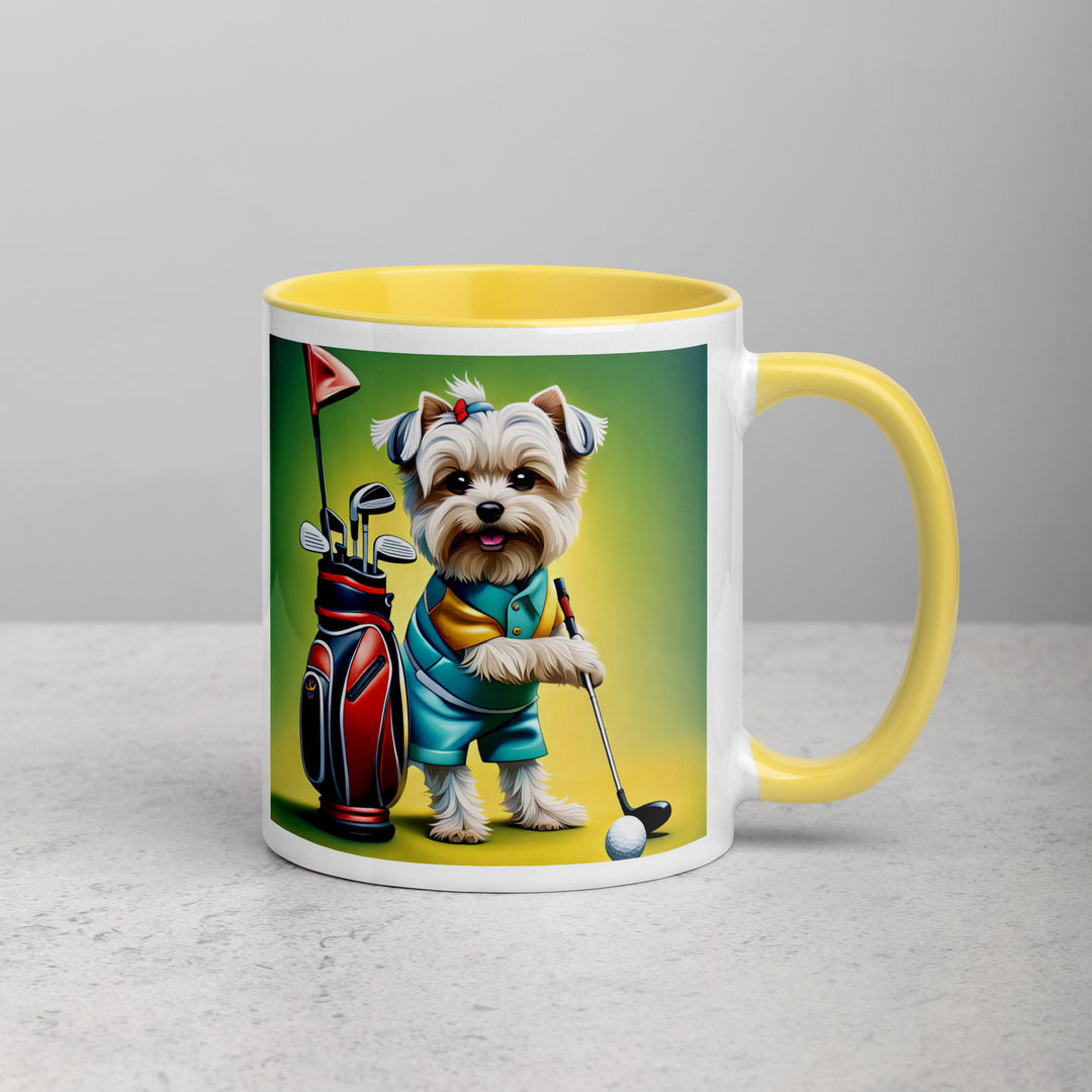 Morkie Golfer- Mug with Color Inside v4