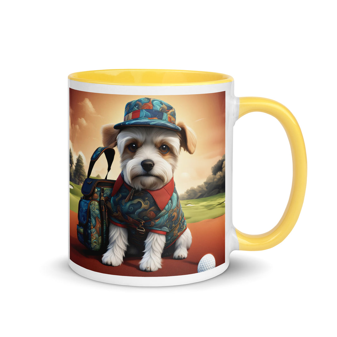 Pekapoo Golfer- Mug with Color Inside v5