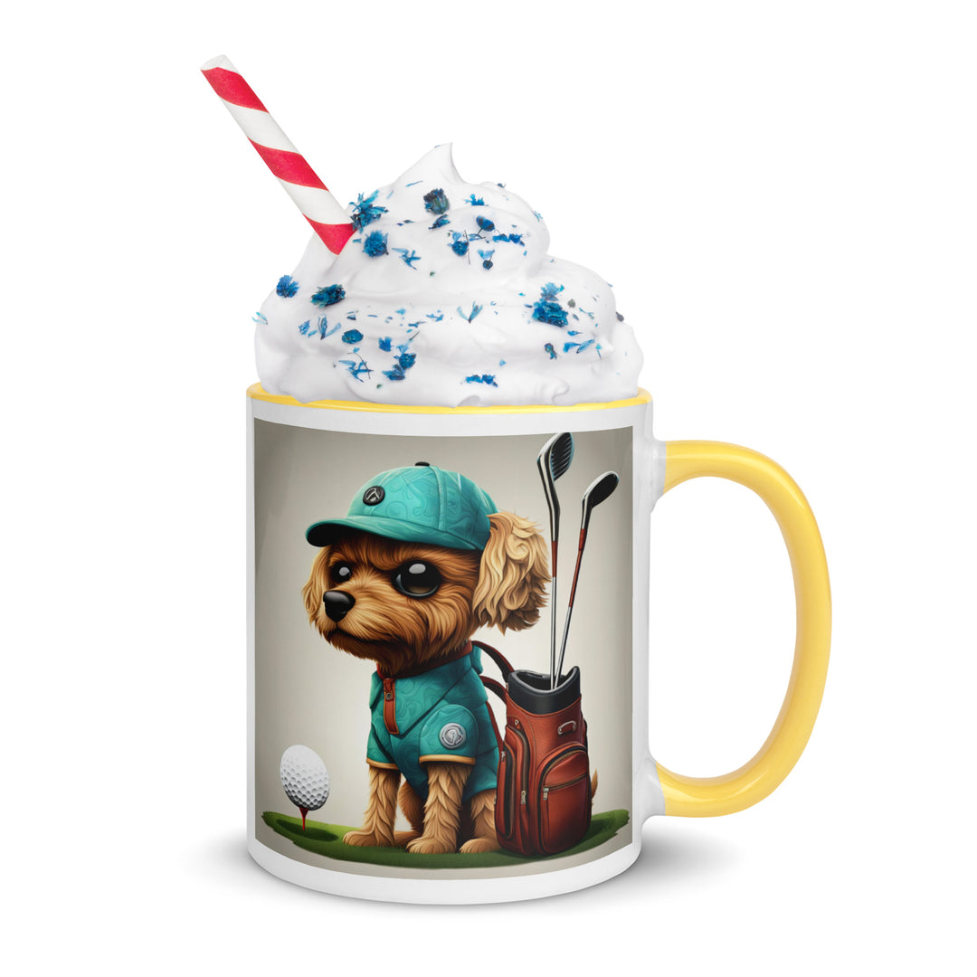 Pekapoo Golfer- Mug with Color Inside v7