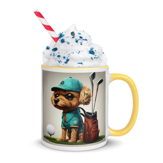 Pekapoo Golfer- Mug with Color Inside v7