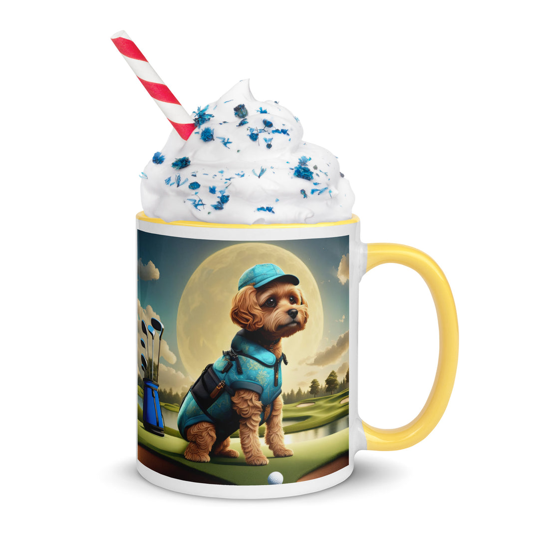 Pekapoo Golfer- Mug with Color Inside v9