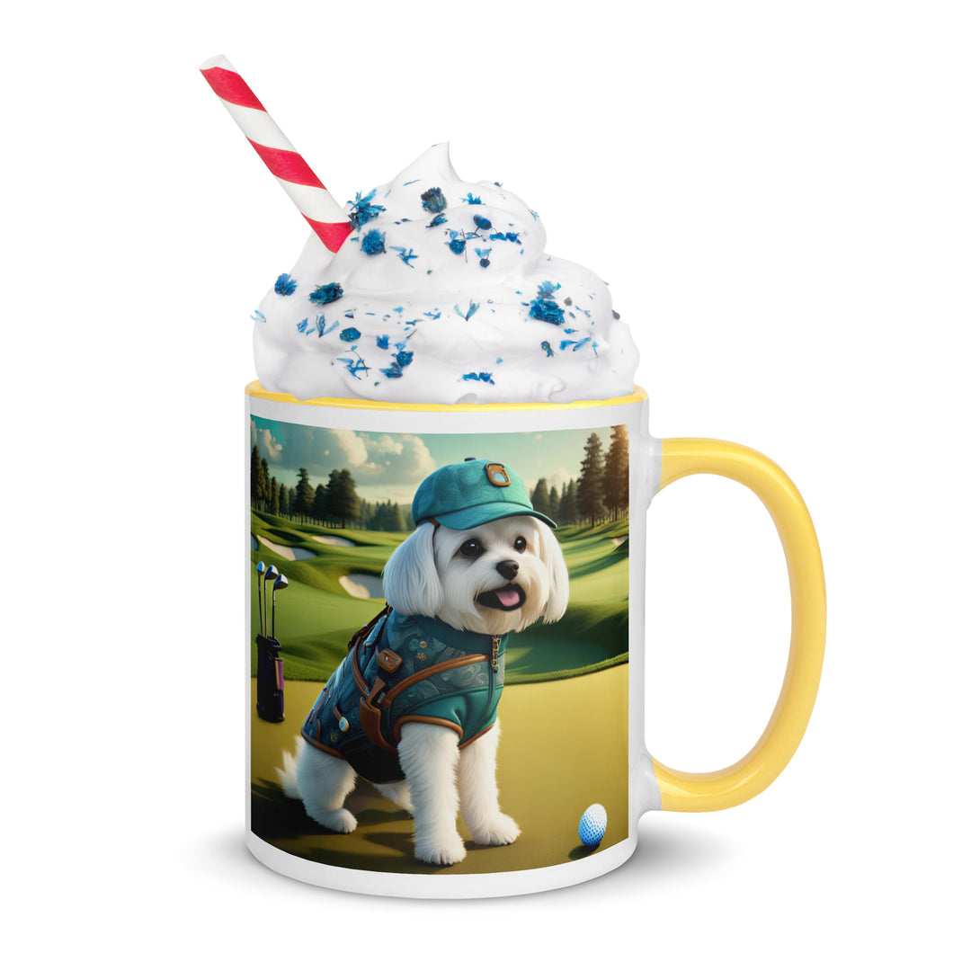 Pekapoo Golfer- Mug with Color Inside v11