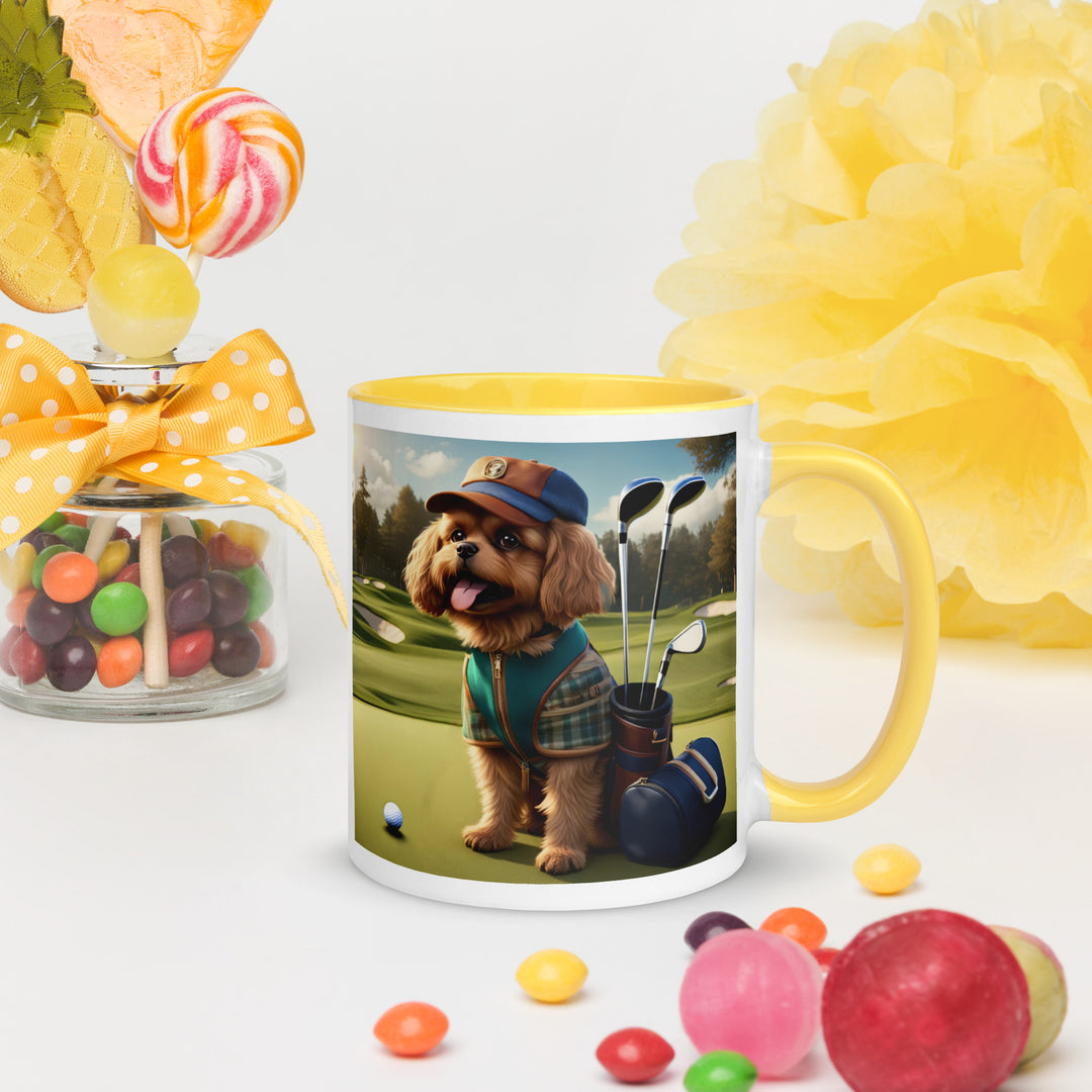 Pekapoo Golfer- Mug with Color Inside v12