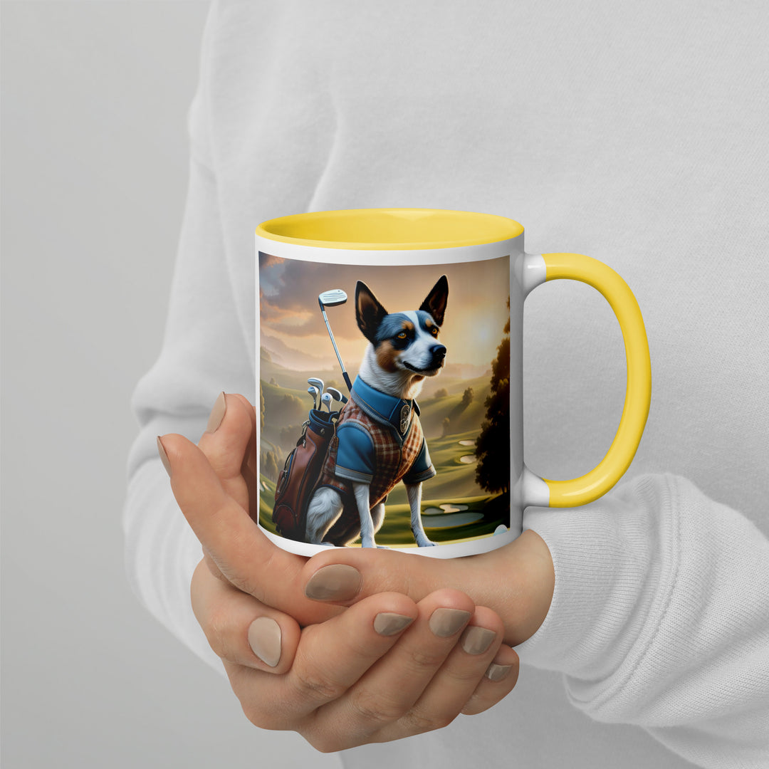 Texas Heeler Golfer- Mug with Color Inside v6