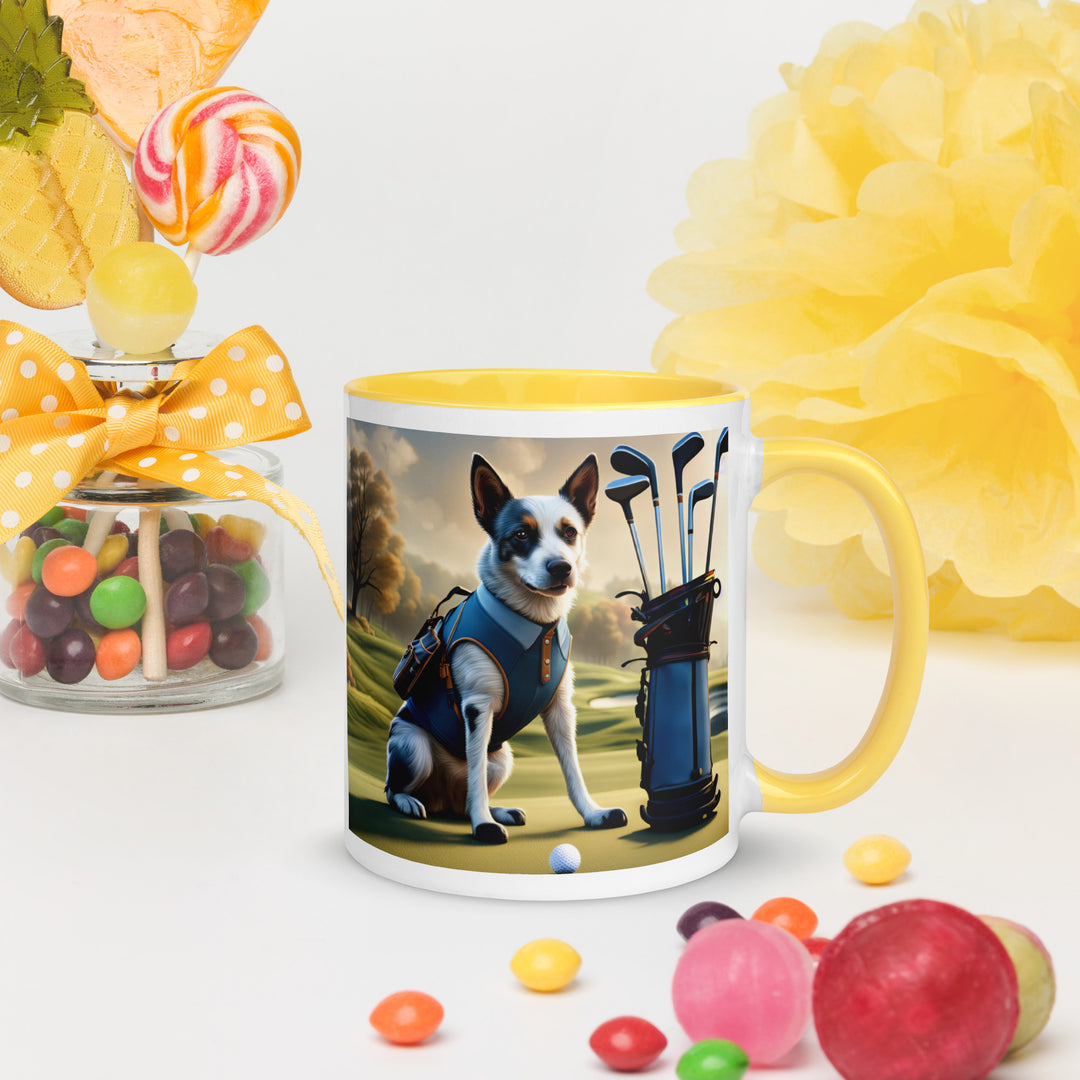 Texas Heeler Golfer- Mug with Color Inside v7