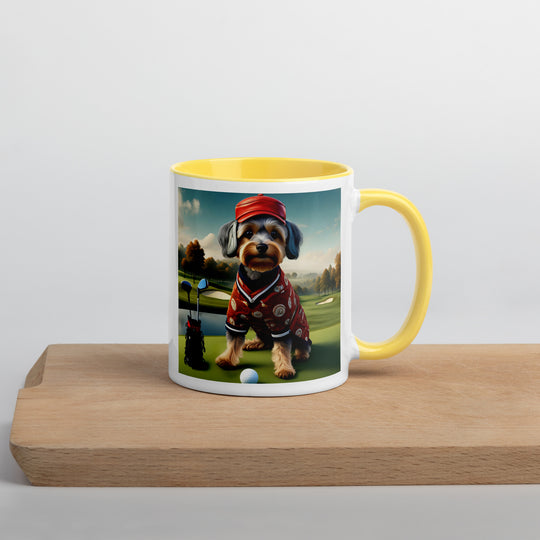 Yorkipoo Golfer- Mug with Color Inside v2