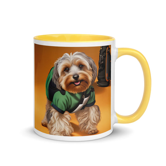 Yorkipoo Golfer- Mug with Color Inside v11