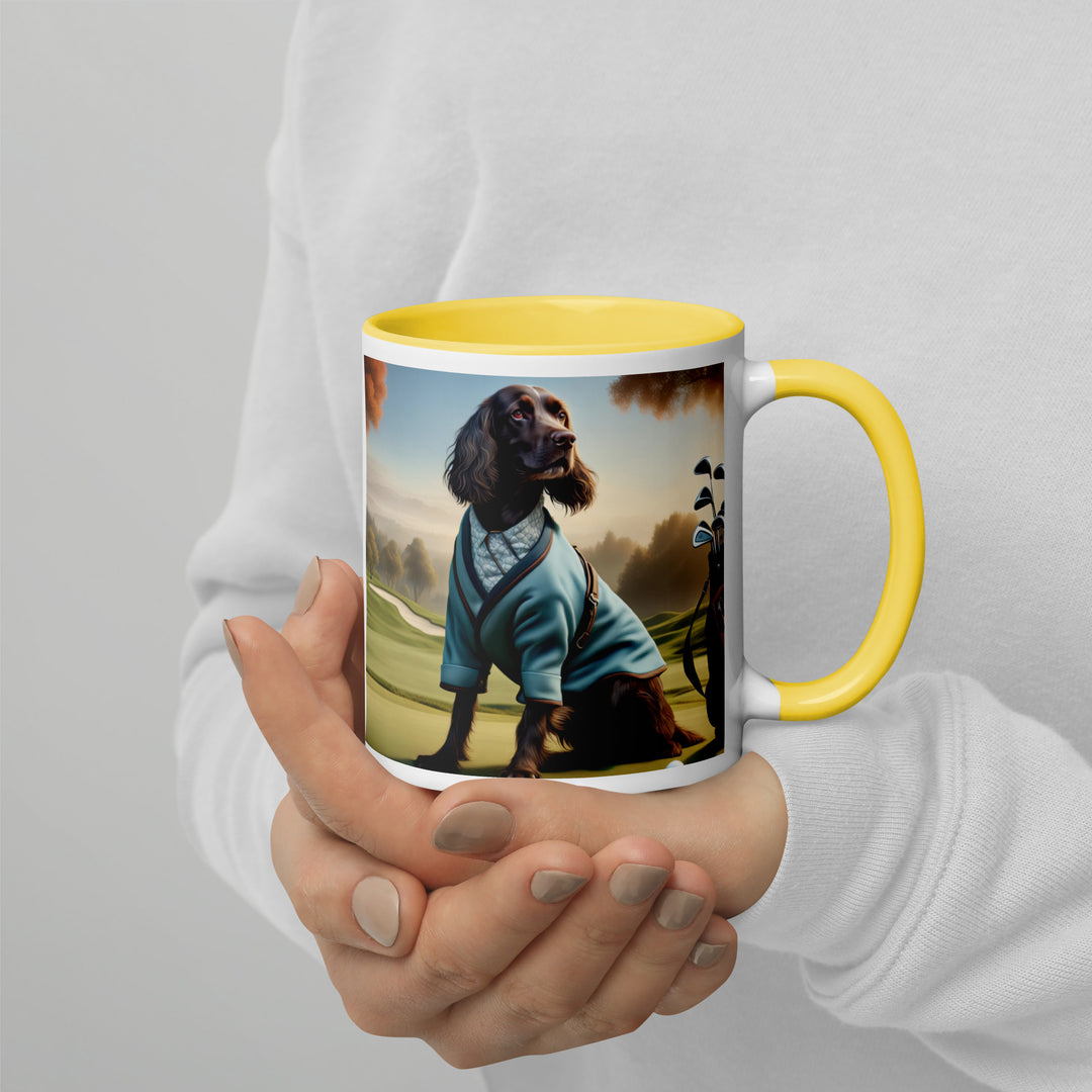 Sprocker Spaniel Golfer- Mug with Color Inside v3