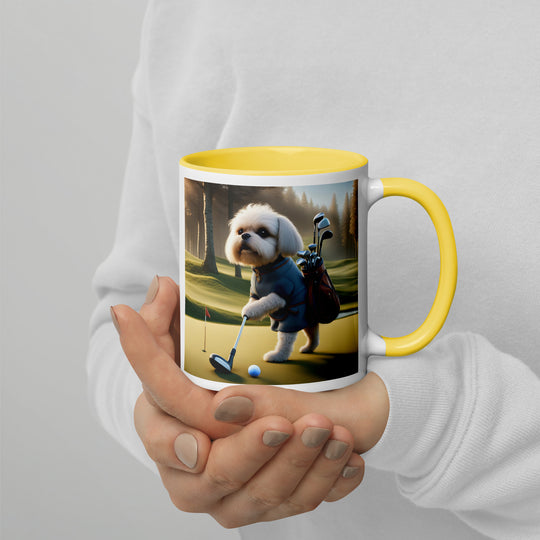 Pugapoo Golfer- Mug with Color Inside v3