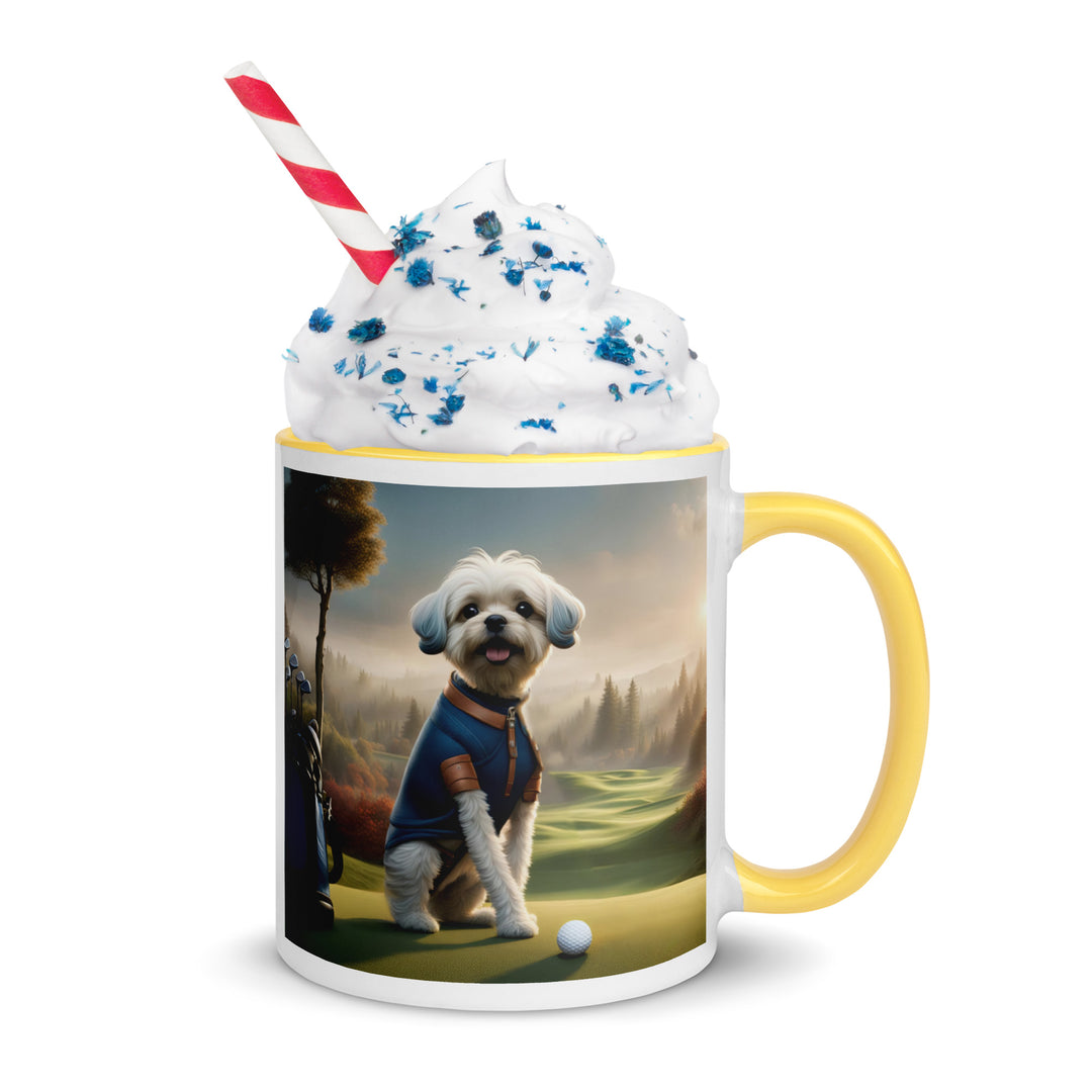 Pugapoo Golfer- Mug with Color Inside v7