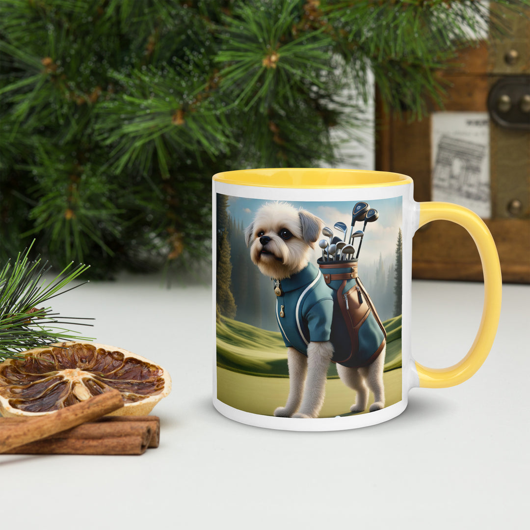 Pugapoo Golfer- Mug with Color Inside v9