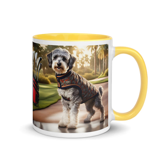 Schnoodle Golfer- Mug with Color Inside v11