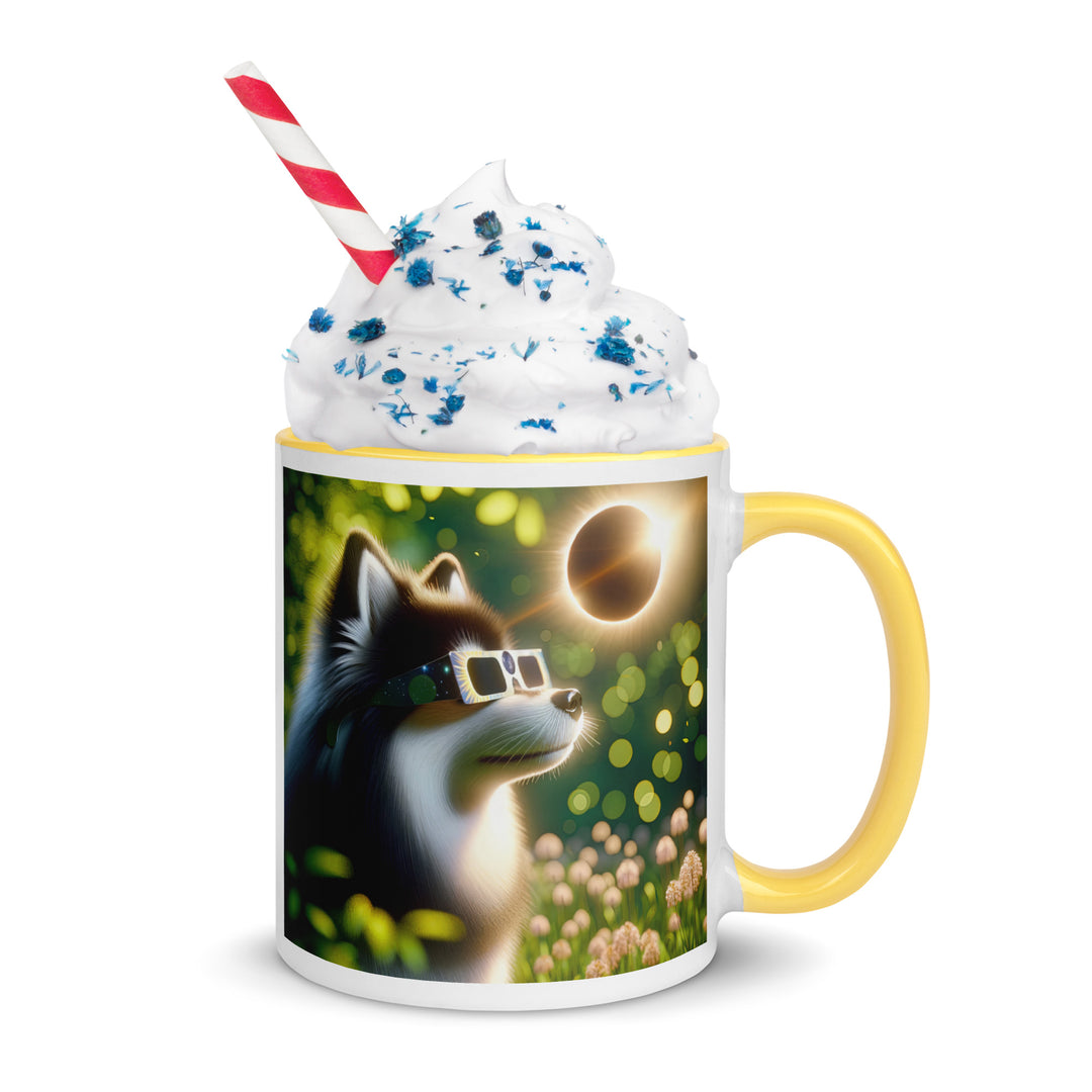 Pomsky Eclipse- Mug with Color Inside v2