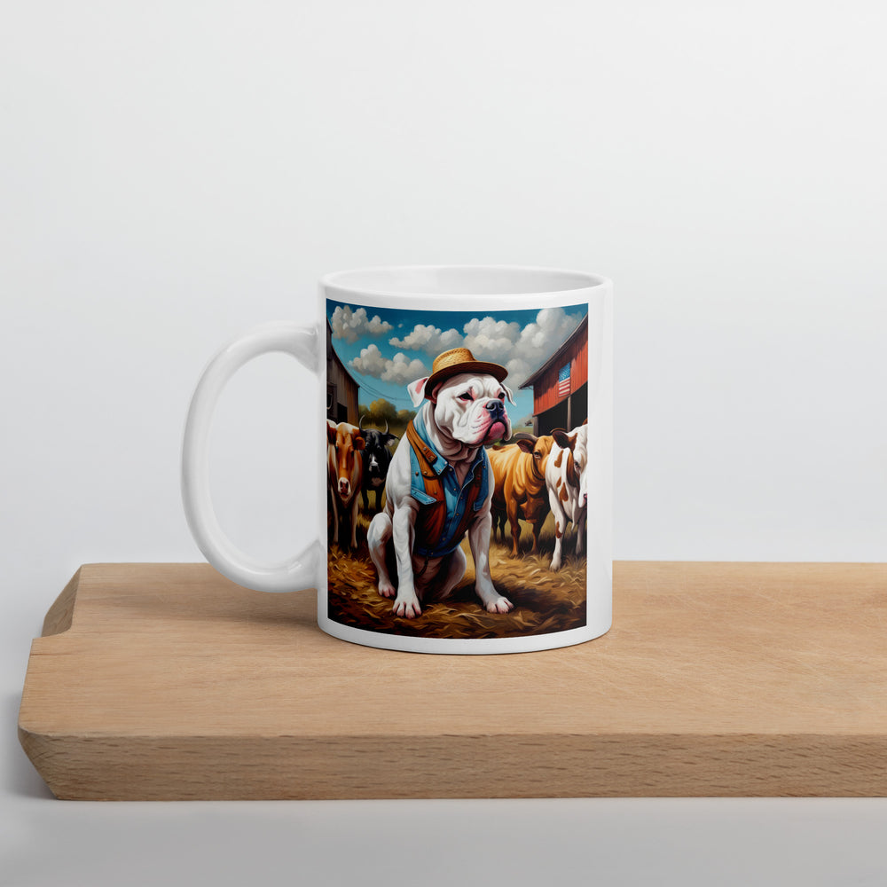 American Bulldog- White glossy mug