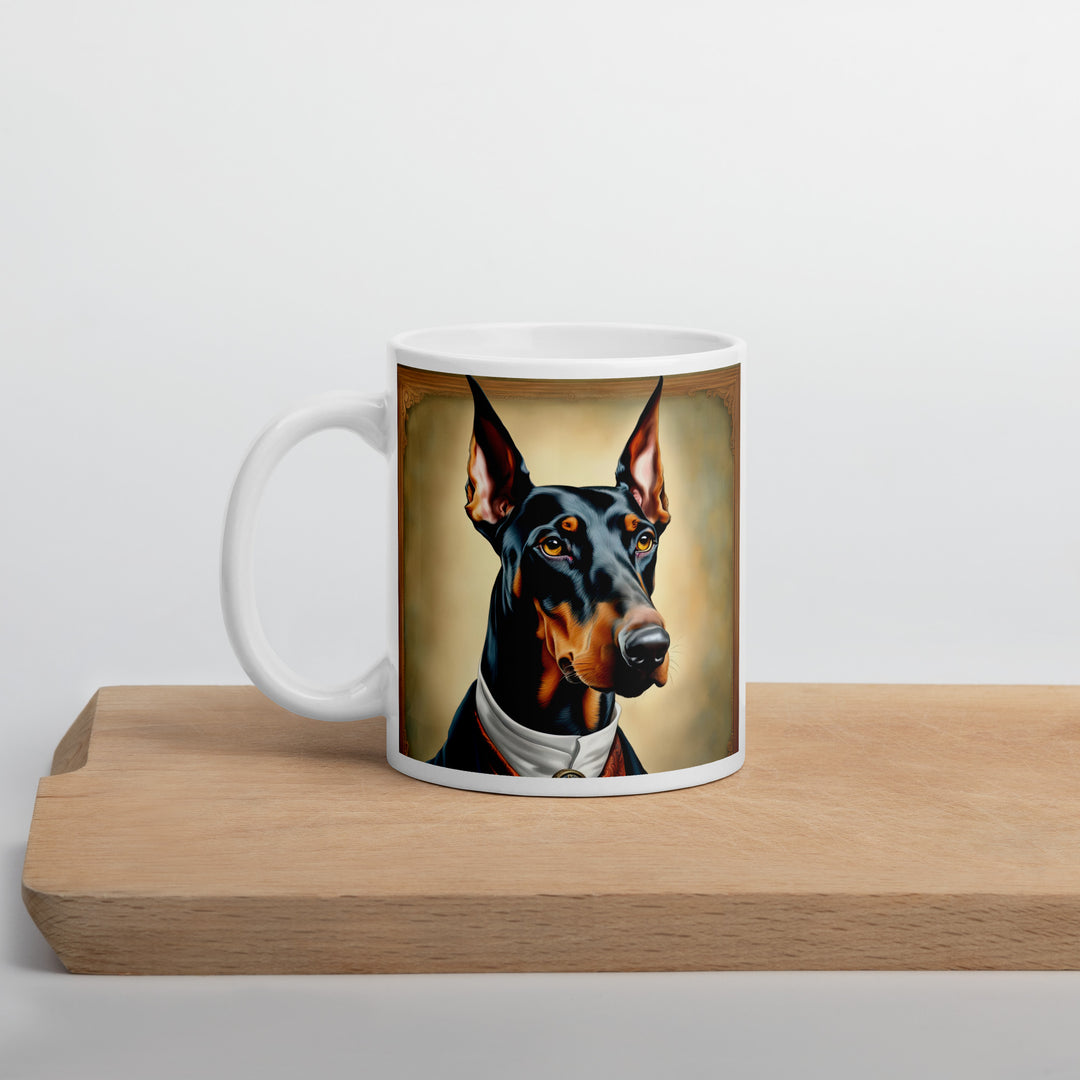 Doberman Pinscher- White glossy mug v4