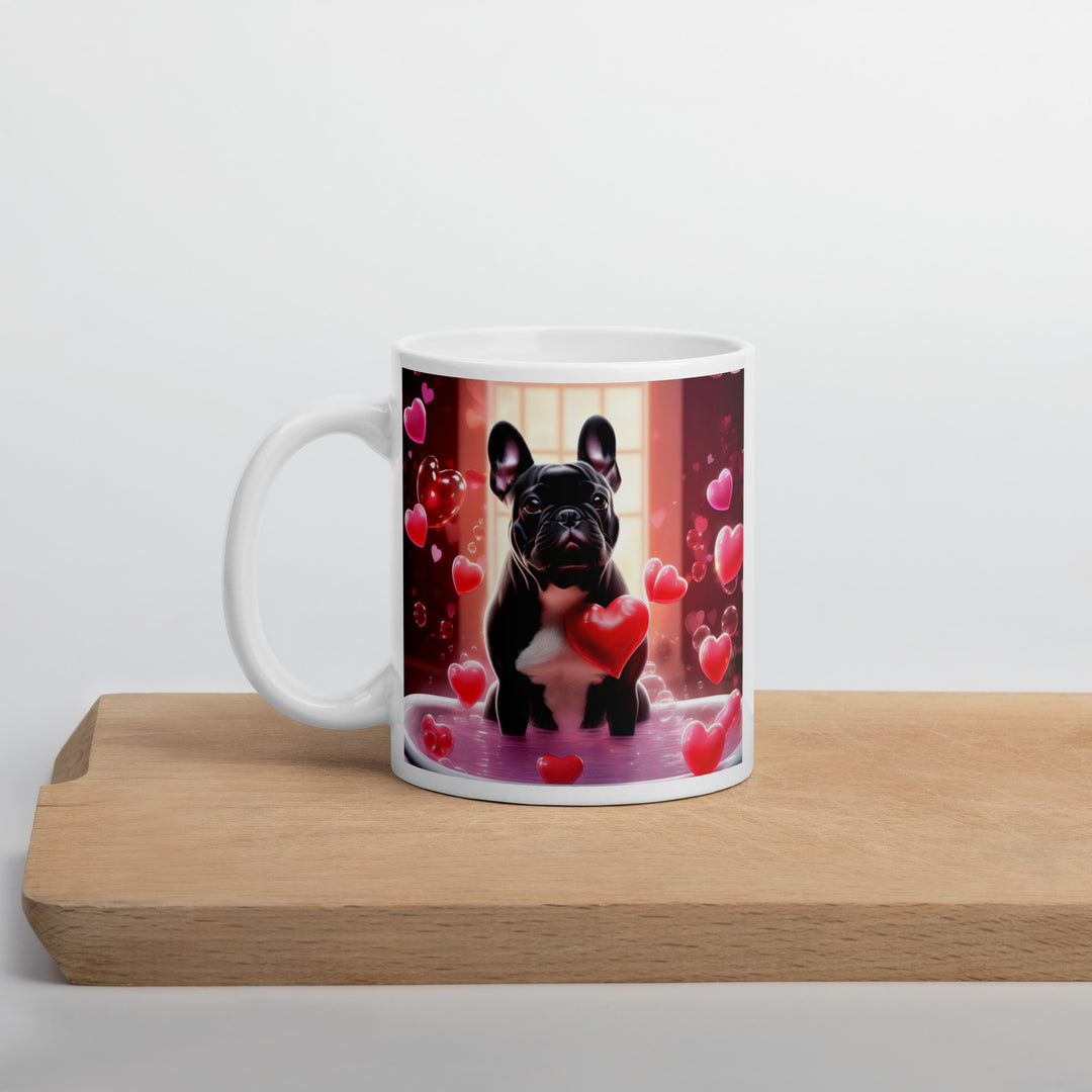 French Bulldog Romantic- White glossy mug