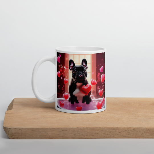 French Bulldog Romantic- White glossy mug