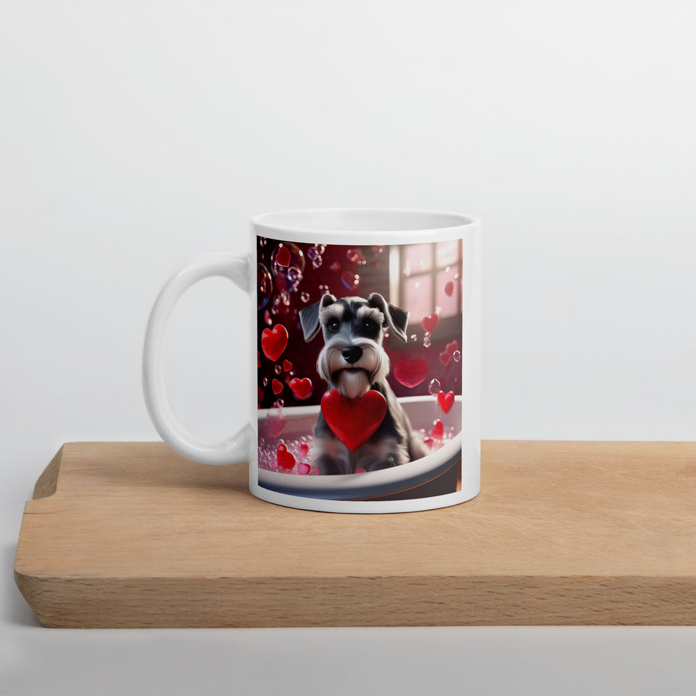 Miniature Schnauzer Romantic- White glossy mug