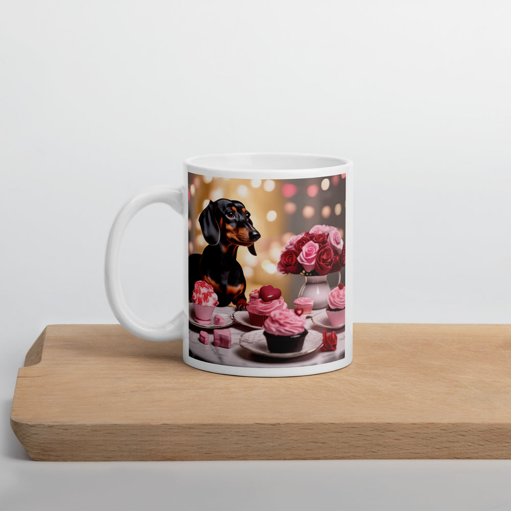 Dachshund Romantic- White glossy mug v2