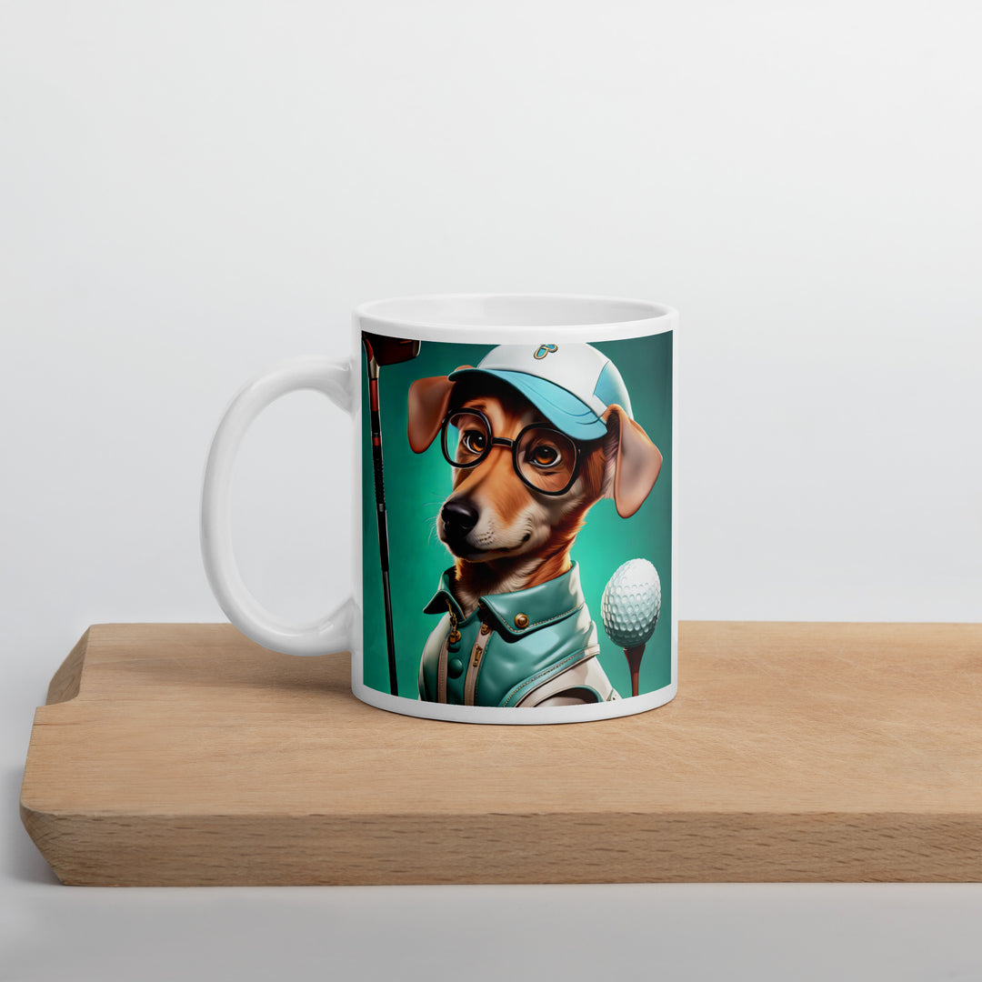 Chiweenie Golfer- White glossy mug v5