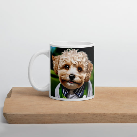 Maltipoo Golfer- White glossy mug v2