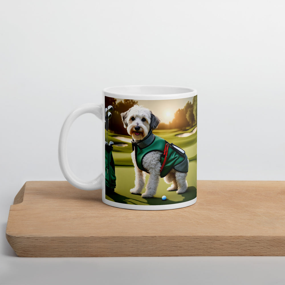 Schnoodle Golfer- White glossy mug v4