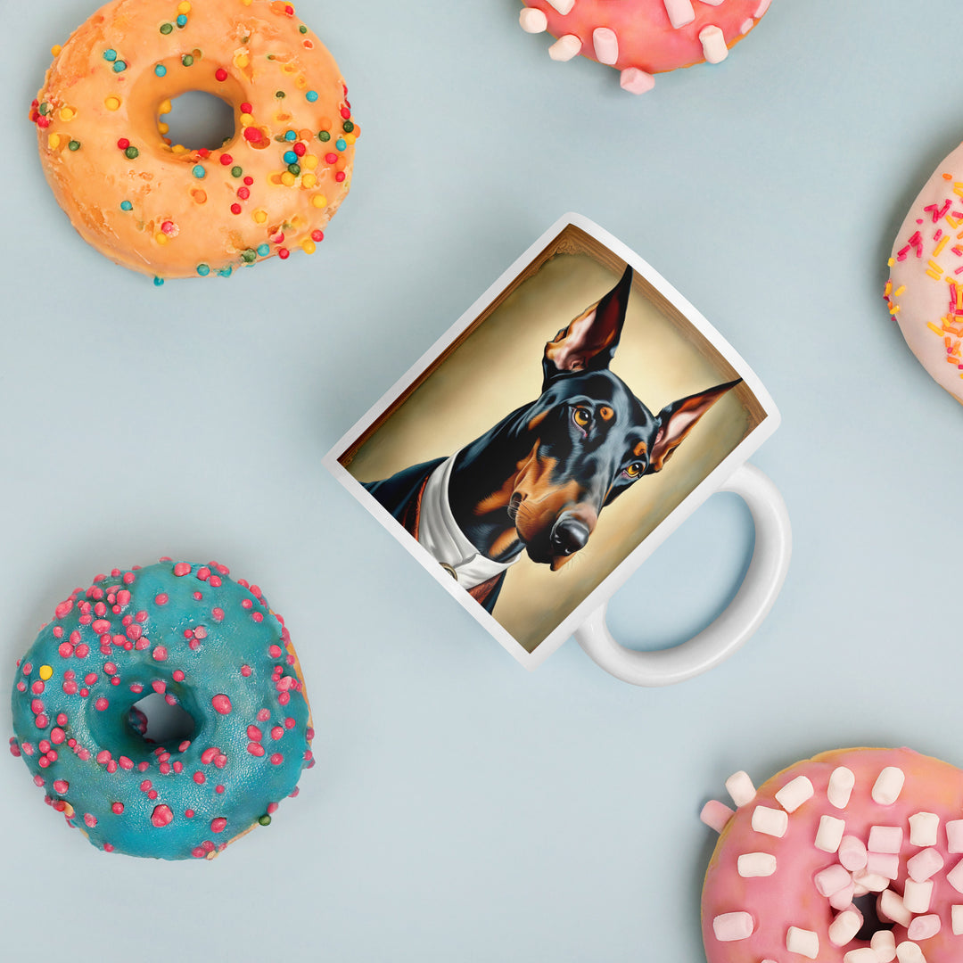 Doberman Pinscher- White glossy mug v4