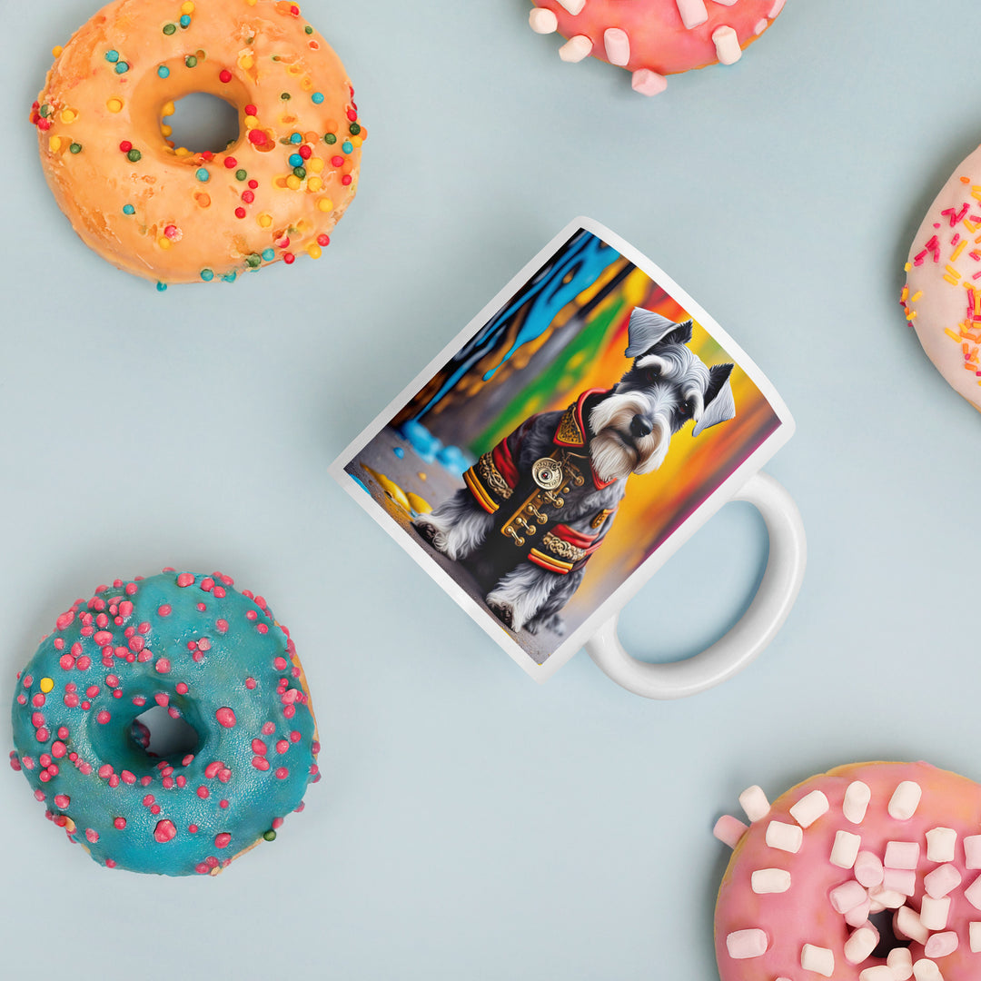 Miniature Schnauzer- White glossy mug v2