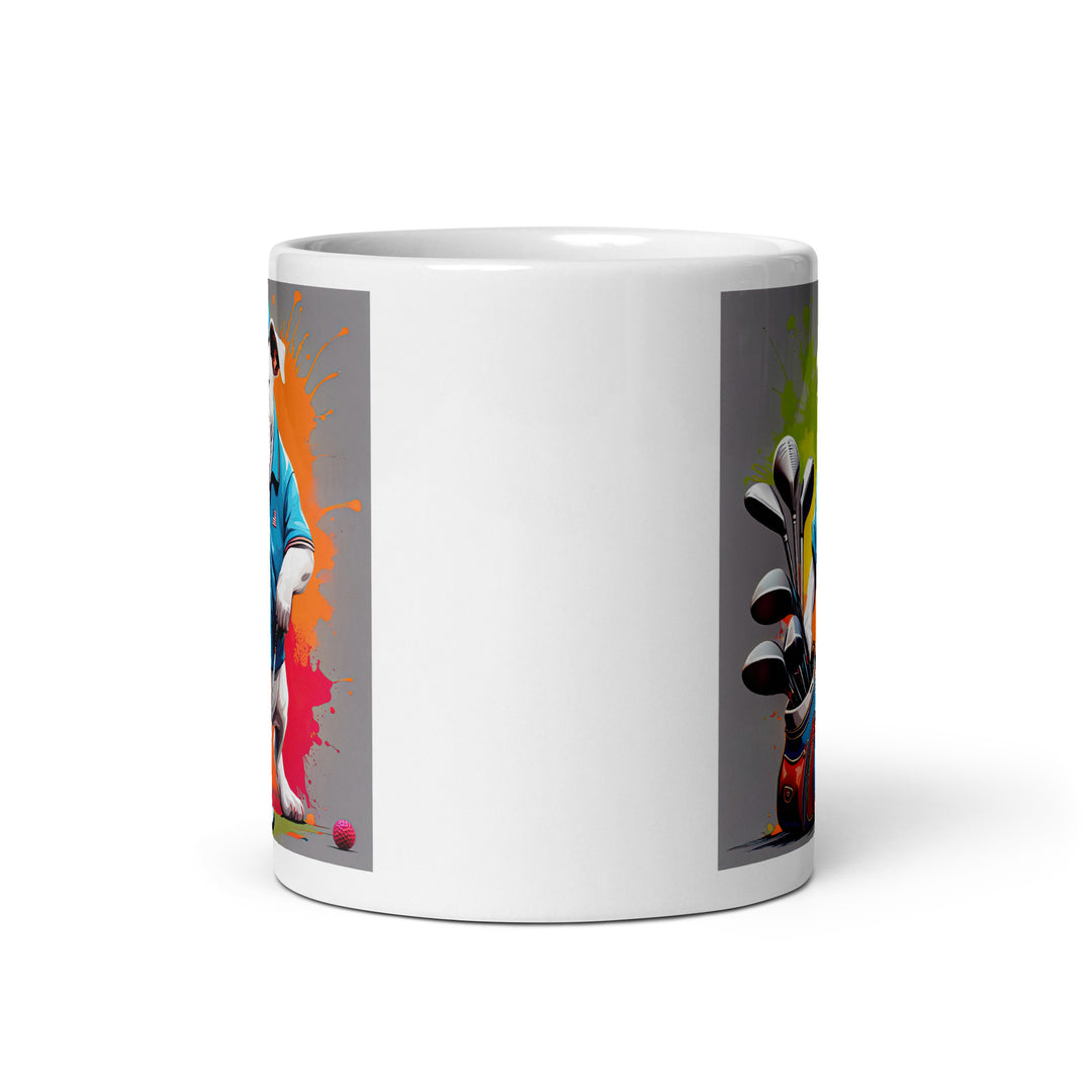 Bulldog Golfer- White glossy mug v3