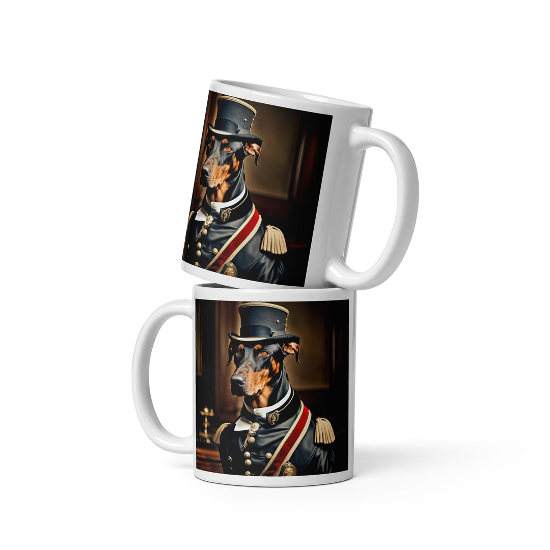 Doberman Pinscher- White glossy mug v2